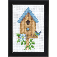 Permin counted cross stitch kit "Birdhouse Beige", 9x14cm, DIY, 13-9421