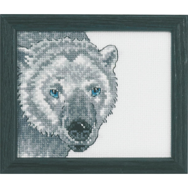 Permin counted cross stitch kit "Polar bear", 9x11cm, DIY, 14-4133