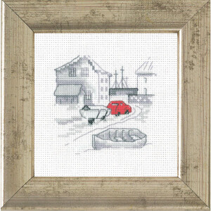 Permin counted cross stitch kit "Fishing town",...