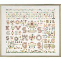 Permin counted cross stitch kit "Sampler anno", 64x54cm, DIY, 39-5490