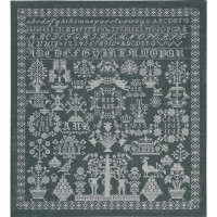 Permin counted cross stitch kit "Grey namecloth", 54x59cm, DIY, 39-7339