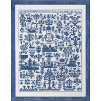 Набор для вышивания крестом Permin "Sampler Hamburg blue", счетный рисунок, 59x45см, 39-9441