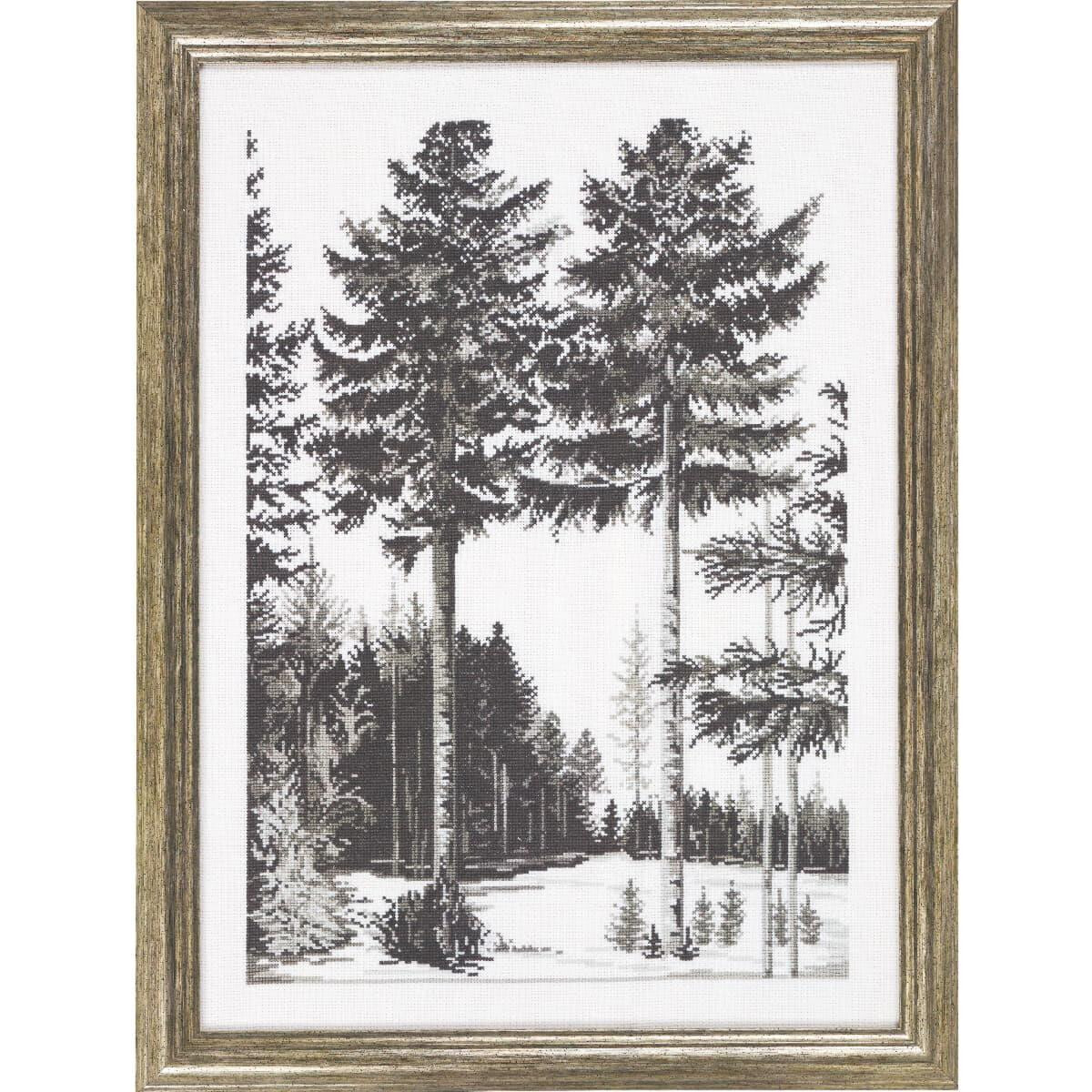 Permin counted cross stitch kit "Trees graphics...