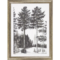 Permin counted cross stitch kit "Trees graphics Aida6,4/16"", 33x45cm, DIY, 70-3127
