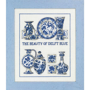 Permin Kit de point de croix "Delft bleu",...