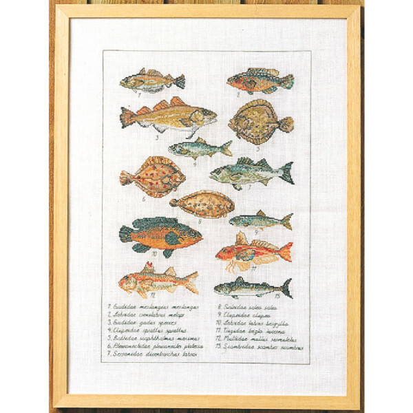 Permin Kreuzstich Stickpackung "Fisch", Zählmuster, 41x56cm, 70-6408