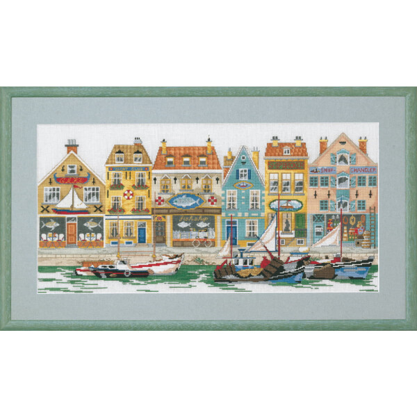 Permin counted cross stitch kit "Waterfront", 67x38cm, DIY, 70-8411