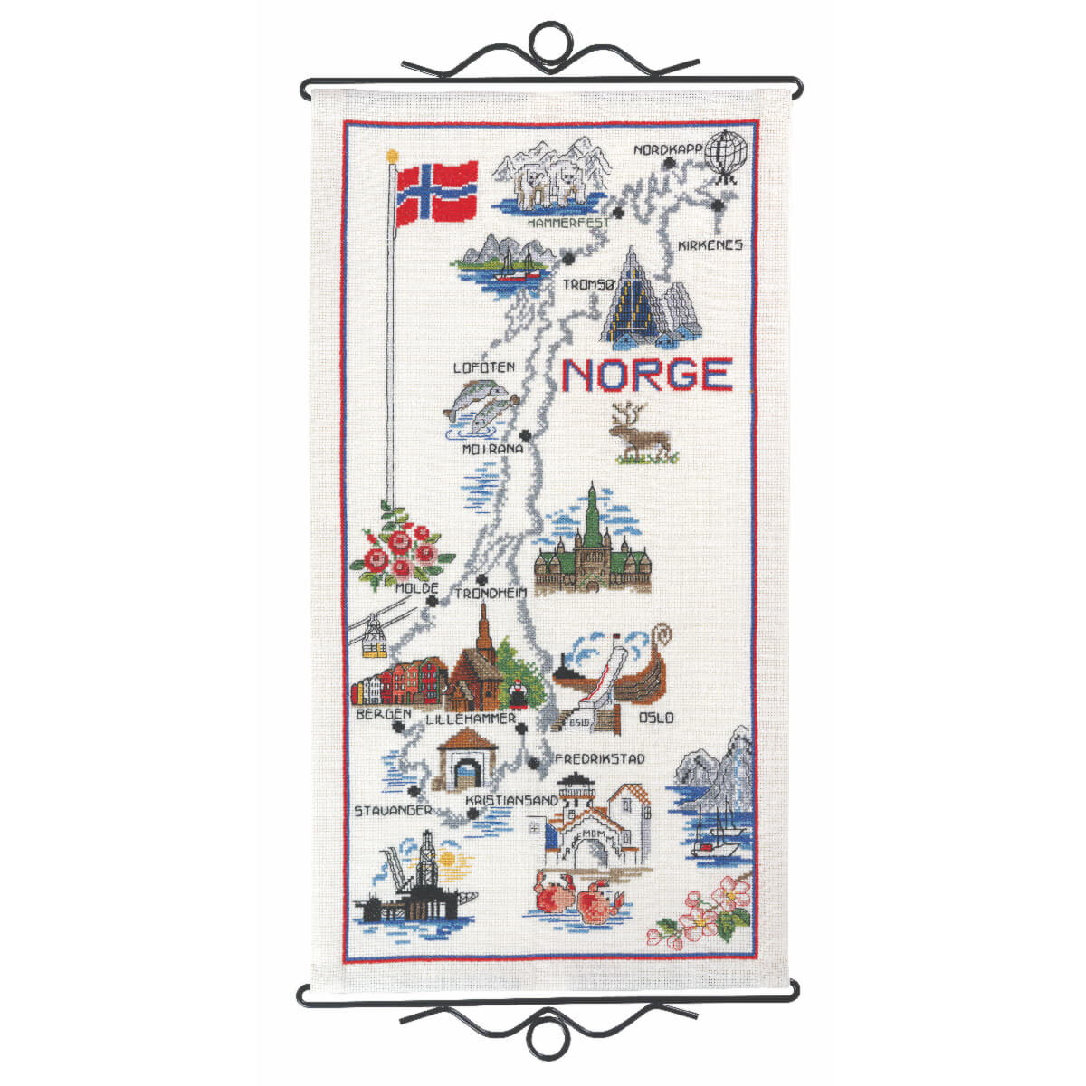 Set punto croce Permin "Norvegia", schema per...