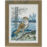 Permin counted cross stitch kit "Barn owl", 31x41cm, DIY, 90-2171