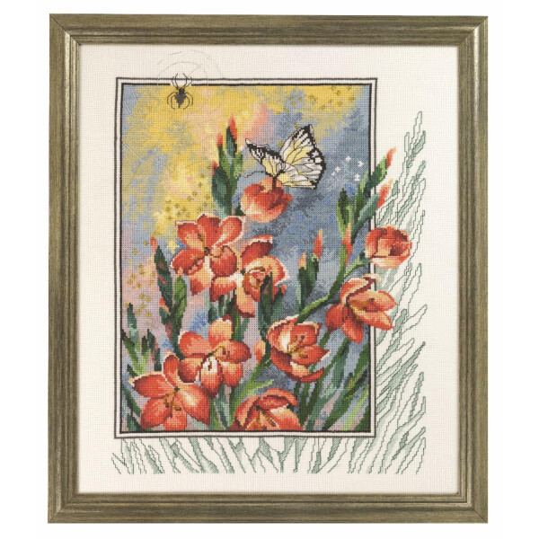 Permin counted cross stitch kit "Spider in flower", 40x47cm, DIY, 90-4180