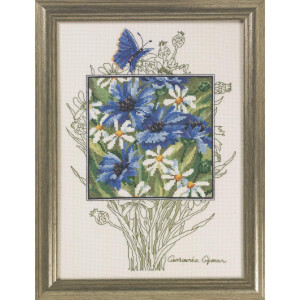 Permin counted cross stitch kit "Blue cornflowers...