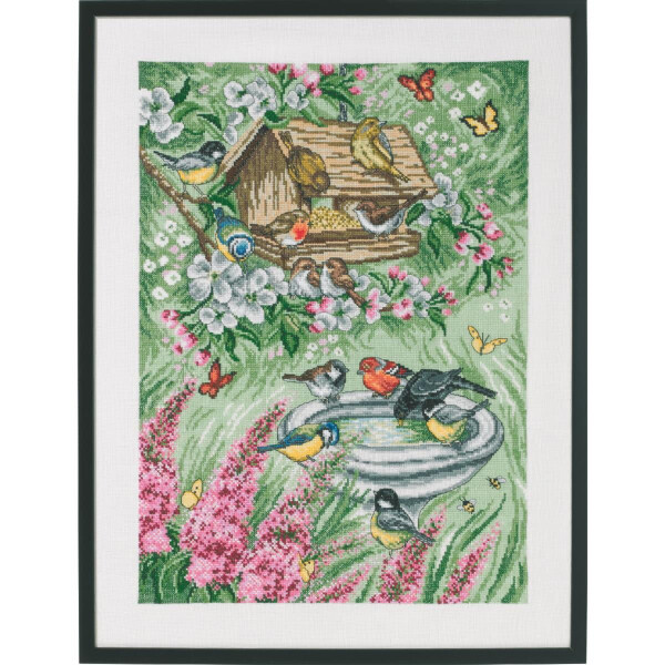 Permin kruissteekset "Bird Garden", telpatroon, 45x59cm, 90-9394