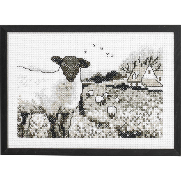Permin counted cross stitch kit "Sheeps", 20x29cm, DIY, 92-0733