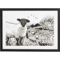 Permin Kit de point de croix "Mouton", modèle à compter, 20x29cm, 92-0733