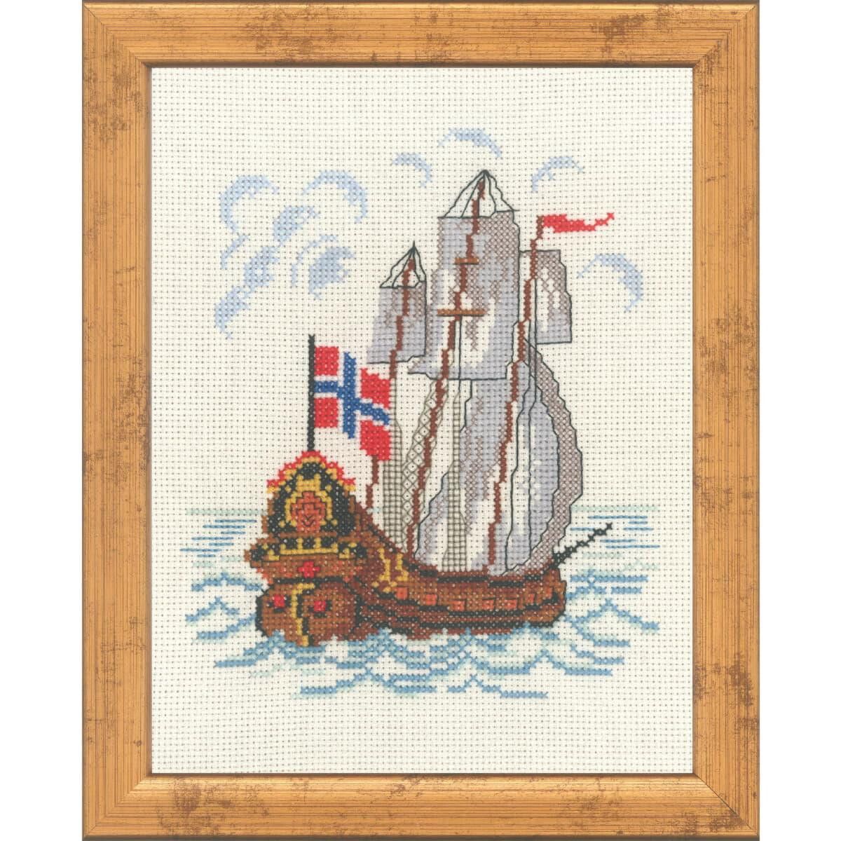 Permin counted cross stitch kit "Ship Norway",...