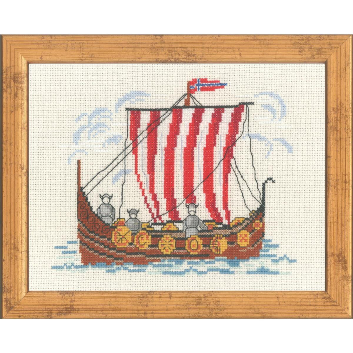Permin counted cross stitch kit "Viking ship",...