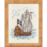 Permin counted cross stitch kit "Ship Swedish", 21x26cm, DIY, 92-0916