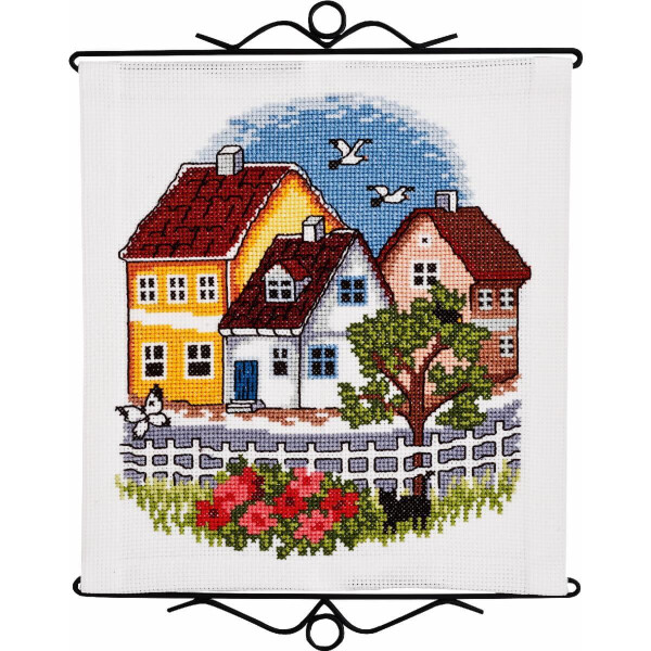 Permin counted cross stitch kit "The city", 35x38cm, DIY, 92-2357