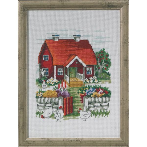 Permin counted cross stitch kit "Swedish house", 21x29cm, DIY, 92-3125