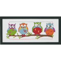 Permin counted cross stitch kit "Owls", 36x15cm, DIY, 92-3387