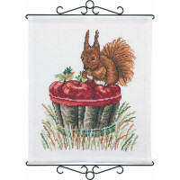 Permin Kit de point de croix "écureuil et pomme", motif à compter, 40x46cm, 92-5309