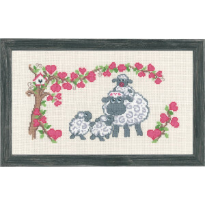Permin counted cross stitch kit "Sheepfamily",...