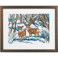 Permin counted cross stitch kit "Winter forrest", 29x37cm, DIY, 92-5411
