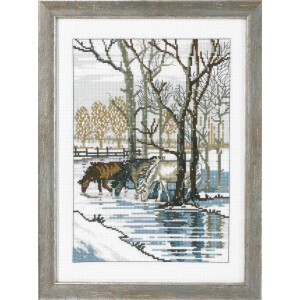 Permin counted cross stitch kit "3 horses",...