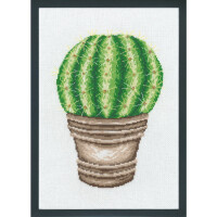 Permin counted cross stitch kit "Gold Cactus", 20x29cm, DIY, 92-7444