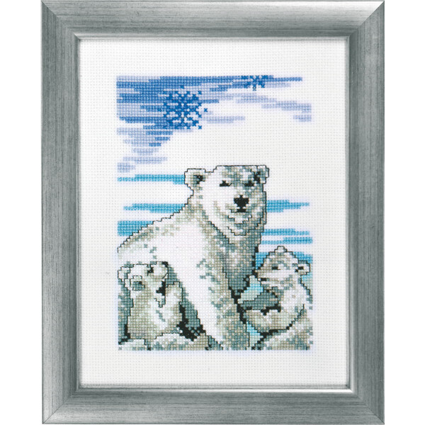 Permin counted cross stitch kit "Polar bear II", 17x22cm, DIY, 92-8320