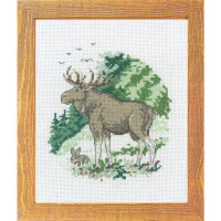 Permin counted cross stitch kit "Moose", 15x20cm, DIY, 92-8650