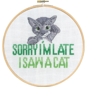 Permin counted cross stitch kit with hoop "Sorry...