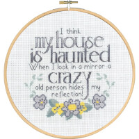 Permin counted cross stitch kit with hoop "Haunted House", Diam. 20cm, DIY, 92-2124