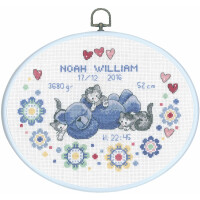 Permin counted cross stitch kit with hoop "Noah William", 20x26cm, DIY, 92-4752