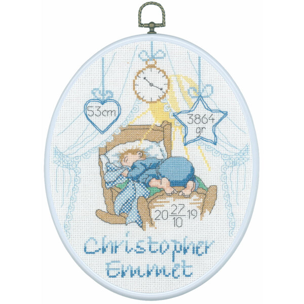 Permin counted cross stitch kit with hoop "Christopher Emmet", 20x26cm, DIY, 92-6862