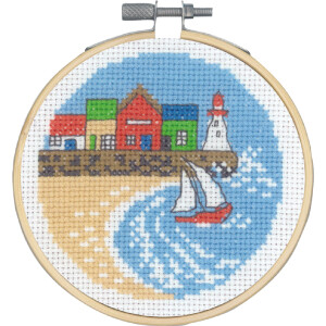 Permin counted cross stitch kit with hoop "Houses...