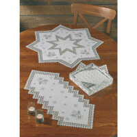 Permin counted Hardanger tablecloth stitch kit "Hardanger Winter", 67x67cm, DIY, 27-9647