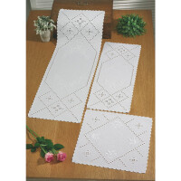 Permin counted Hardanger table runner stitch kit "Hardanger with roses", 27x68cm, DIY, 63-5840