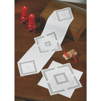 Permin Хардангер раннер (Мулетон, наперон) Набор для вышивания "Хардангер", счетная схема, 32x95 см, 75-5652