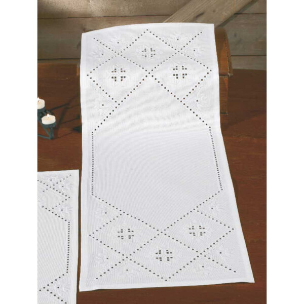 Permin counted Hardanger table runner stitch kit "Hardanger", 40x107cm, DIY, 75-7715