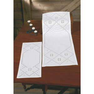 Permin counted Hardanger table runner stitch kit "Hardanger", 40x107cm, DIY, 75-7715