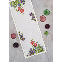 Permin counted table runner cross stitch kit "Springtime", 34x86cm, DIY, 68-1415