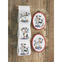 Permin counted cross stitch kit "Toilet paper holder The happy cow", 12x63cm, DIY, 41-6840