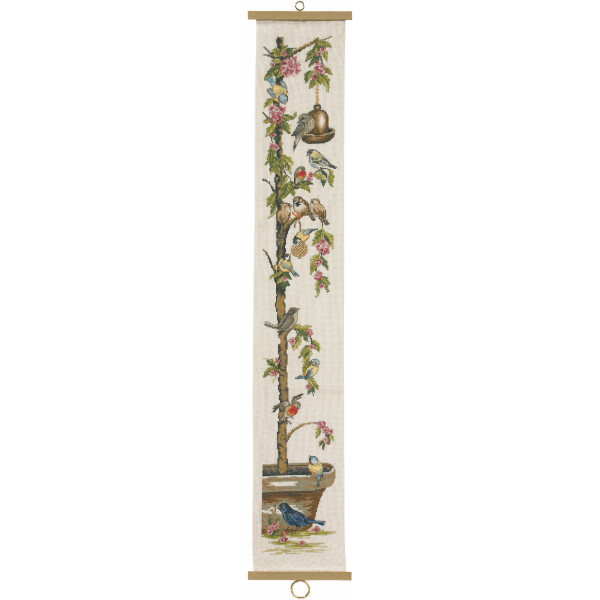 Permin Kit de point de croix "Cerisier", motif à compter, 16x96cm, 35-1367