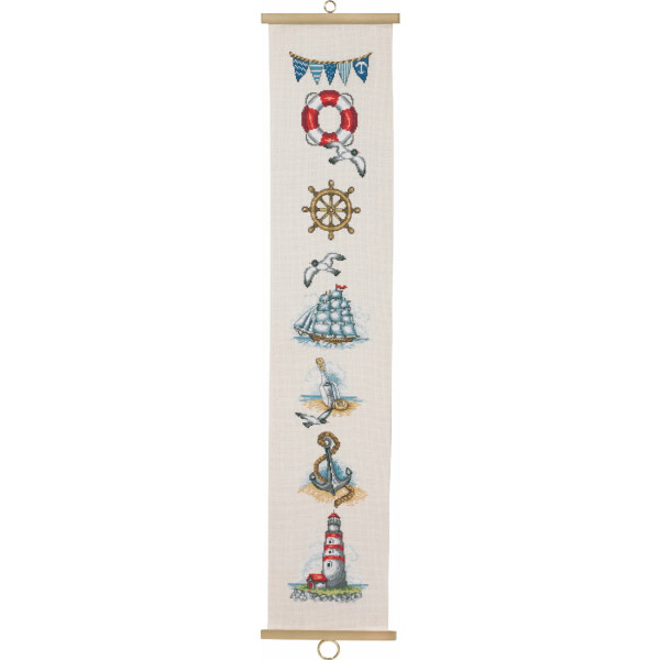 Набор для вышивания крестом Permin "Морской", счетная схема, 18х90см, 35-6120