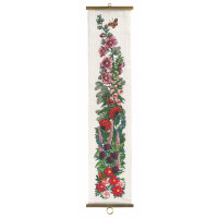 Permin Kreuzstich Stickpackung "Blumen/Schmetterlinge", Zählmuster, 20x92cm, 35-8148