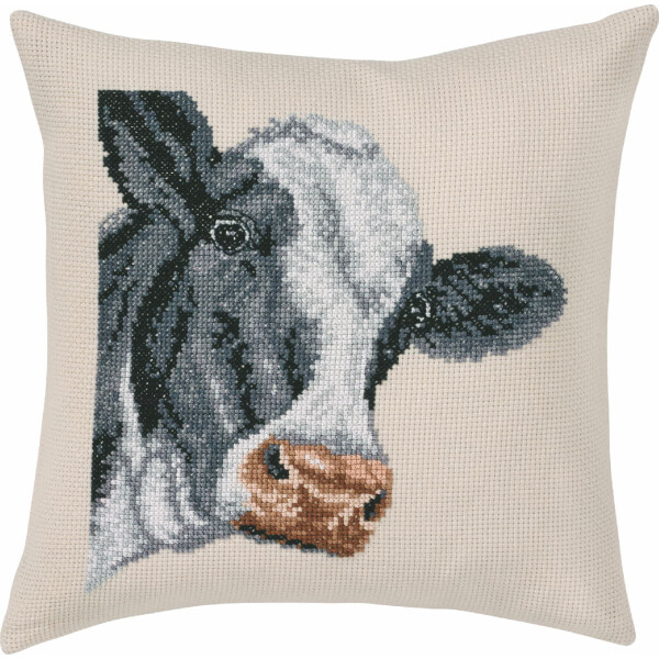 Permin cushion counted cross stitch kit "Cow", 40x40cm, DIY, 83-6101