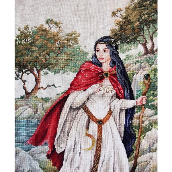 Nimue kruissteek papieren gravure sjabloon "Viviane, Vrouwe van het Meer", 176g