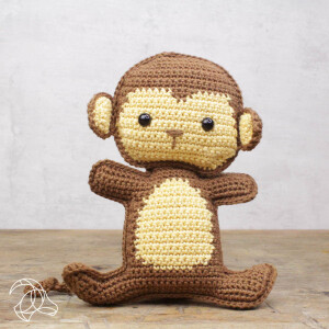 Kit à crocheter Amigurumi "Morris Singe" avec fil de coton et mètre de remplissage, 17cm, hc-40ck066