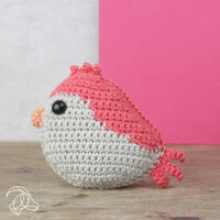 Hardicraft Chrochet kit Amigurumi "Bird Red", 10cm, cotton yarn with stuffing material, DIY